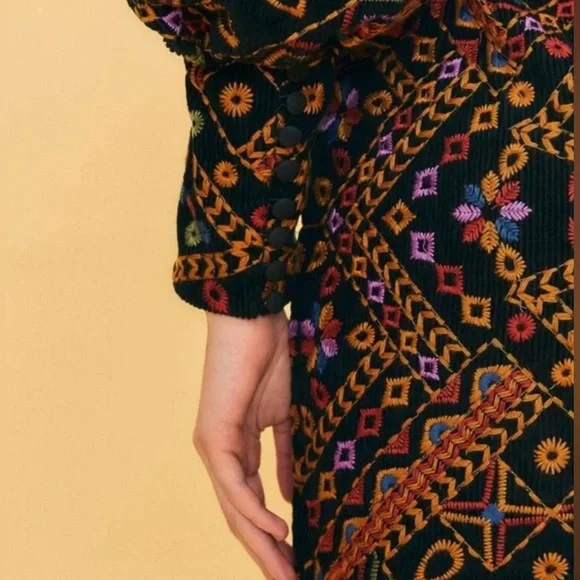 Brand new with tags FARM Rio corduroy embroidered dress - Picture 6 of 10